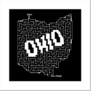 Ohio Maze White Posters and Art